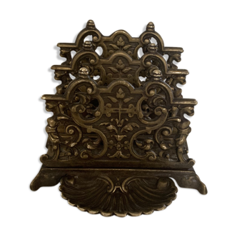 Old brass mail holder