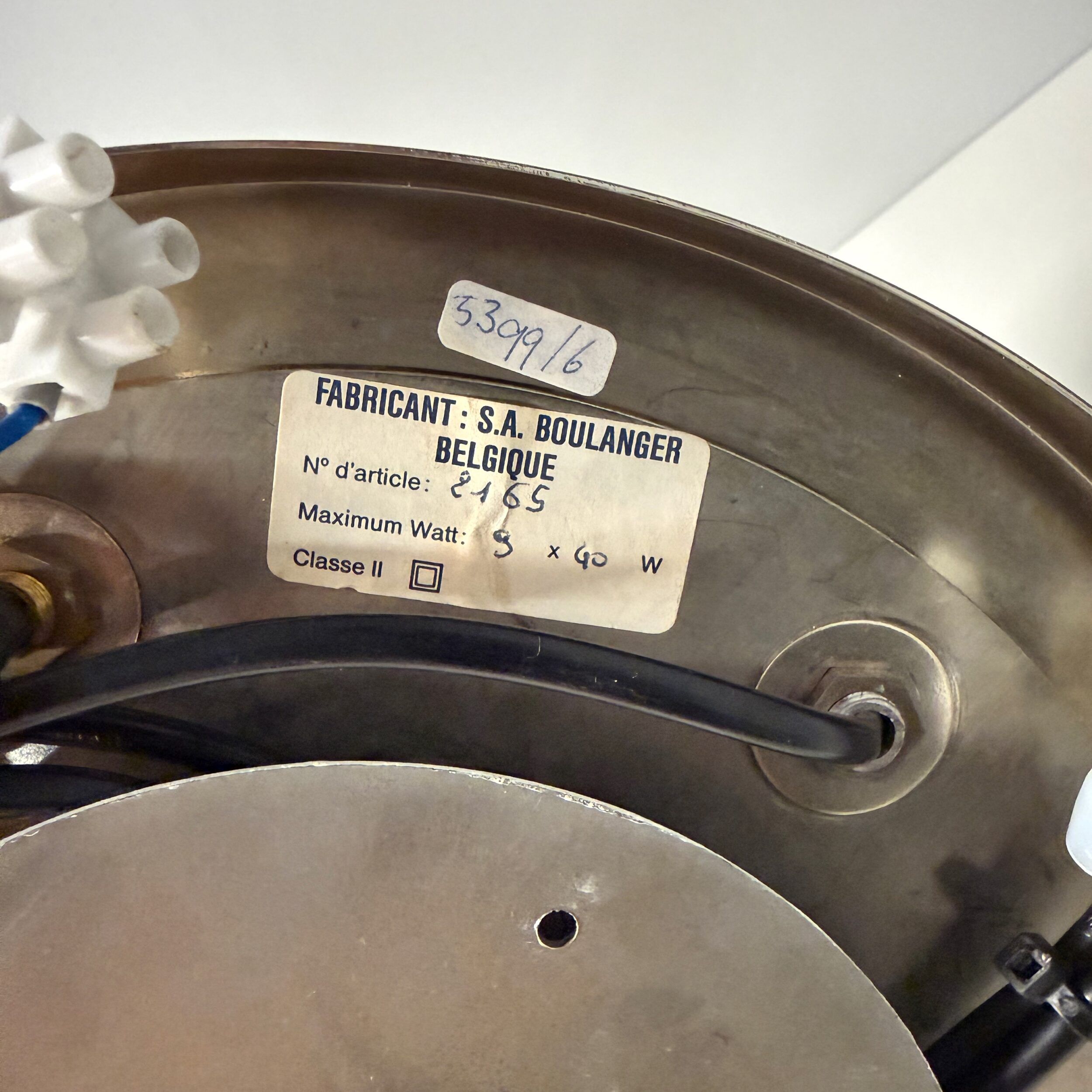 Brass wall and ceiling lamp model 2165 by S.A. Boulanger, 1970s