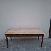 Table de métier ancienne, 2 tiroirs, piètements Louis Philippe