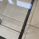 Table verre et fer forgé, années 50