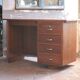 Vintage desk, children's wooden desk in art deco style, desk with drawers