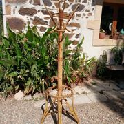 Vintage coat rack in bamboo and rattan