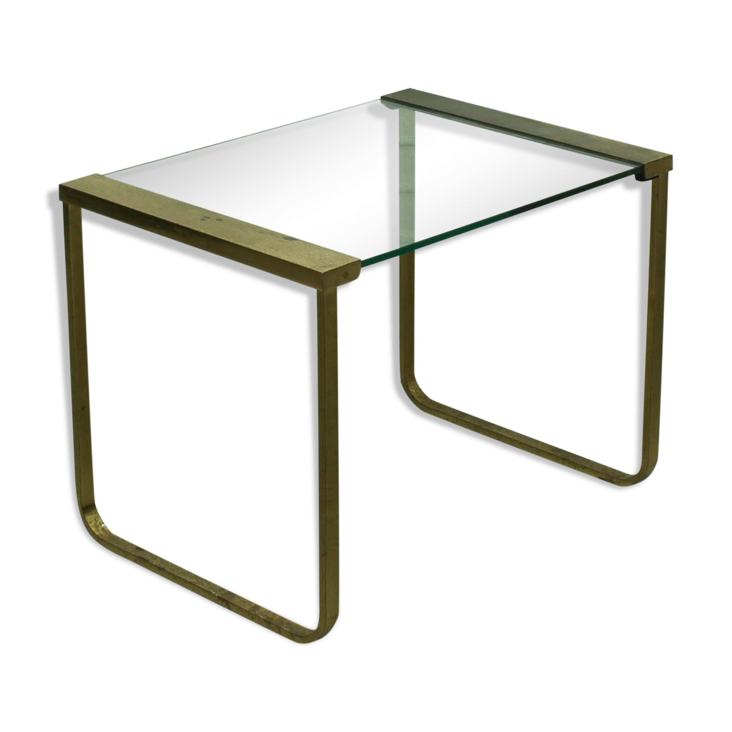 Mid Century Hollywood Regency Coffee Table brass and glass, Italy 1970s