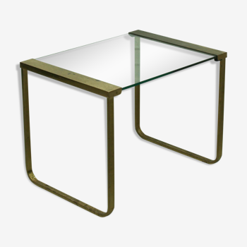 Mid Century Hollywood Regency Coffee Table brass and glass, Italy 1970s
