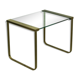 Mid Century Hollywood Regency Coffee Table brass and glass, Italy 1970s