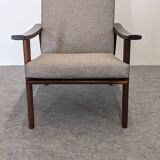 Scandinavian style armchair in teak, Eastern Europe around 1950.