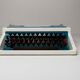 Blue Underwood 315 portable typewriter