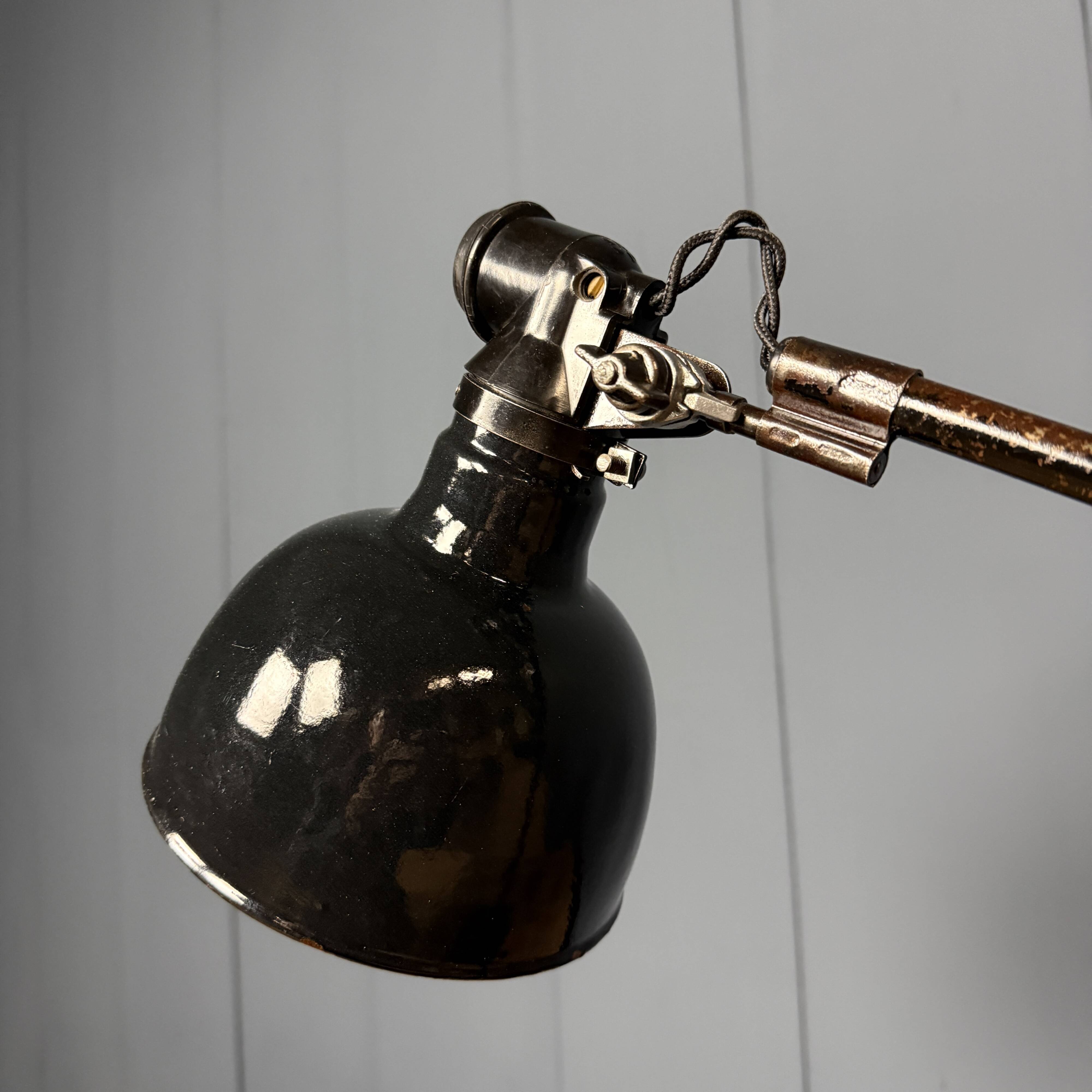 Rademacher black table lamp with enamel shade