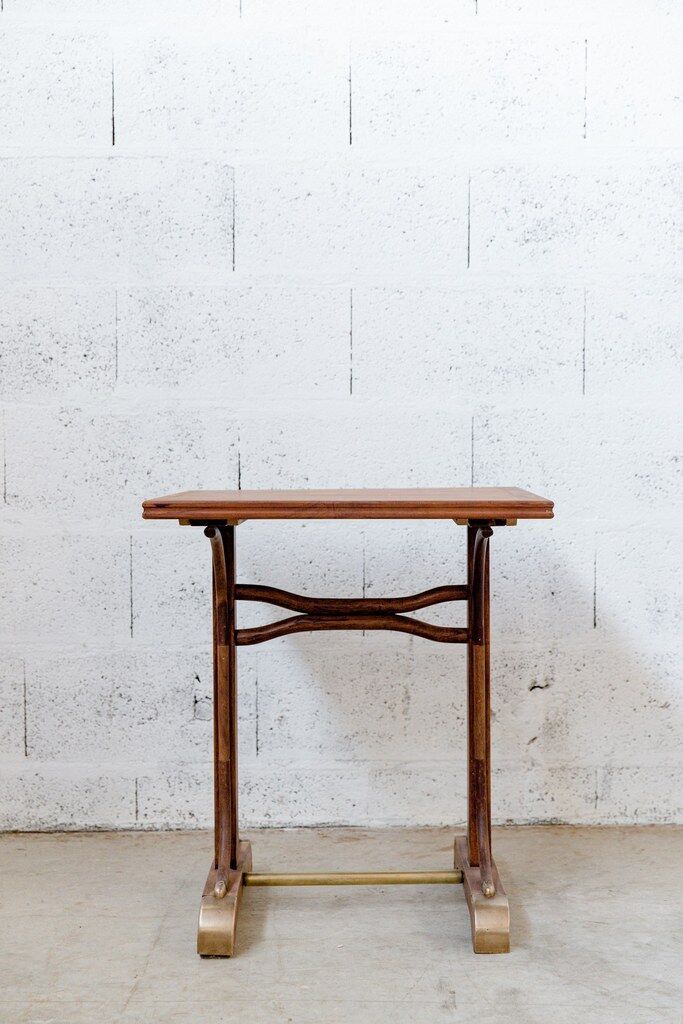 Curved wood bistro table