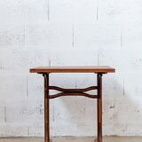 Curved wood bistro table