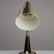 Table / Desk Lamp Model 600/5 by Gemi — Swedish Modernism in Black & Brass, 1960s