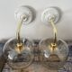 Pair of vintage smoked glass sconces