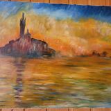 Tableau huile abstrait