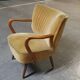 armchair 50s 60s original velvet golden yellow