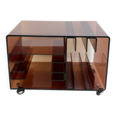 Vinyl storage unit in plexiglass, 1970s.