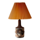 Lampe de table en céramique par IB Oluf Hansen avec abat-jour plissé