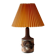 Lampe de table en céramique par IB Oluf Hansen avec abat-jour plissé