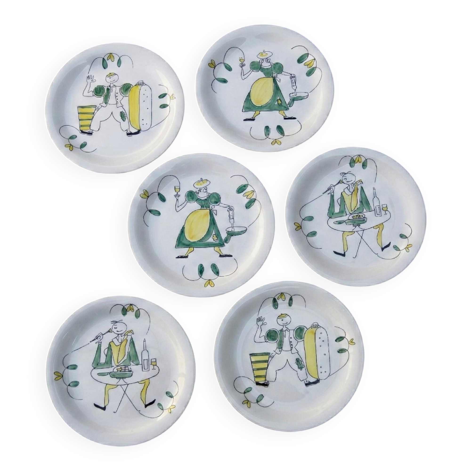 Set of 6 vintage Royal Sphinx Maastricht plates – Folk decor