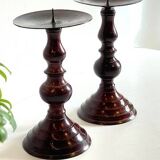 BOUGEOIRS Vintage Patinated Metal Candle Holders