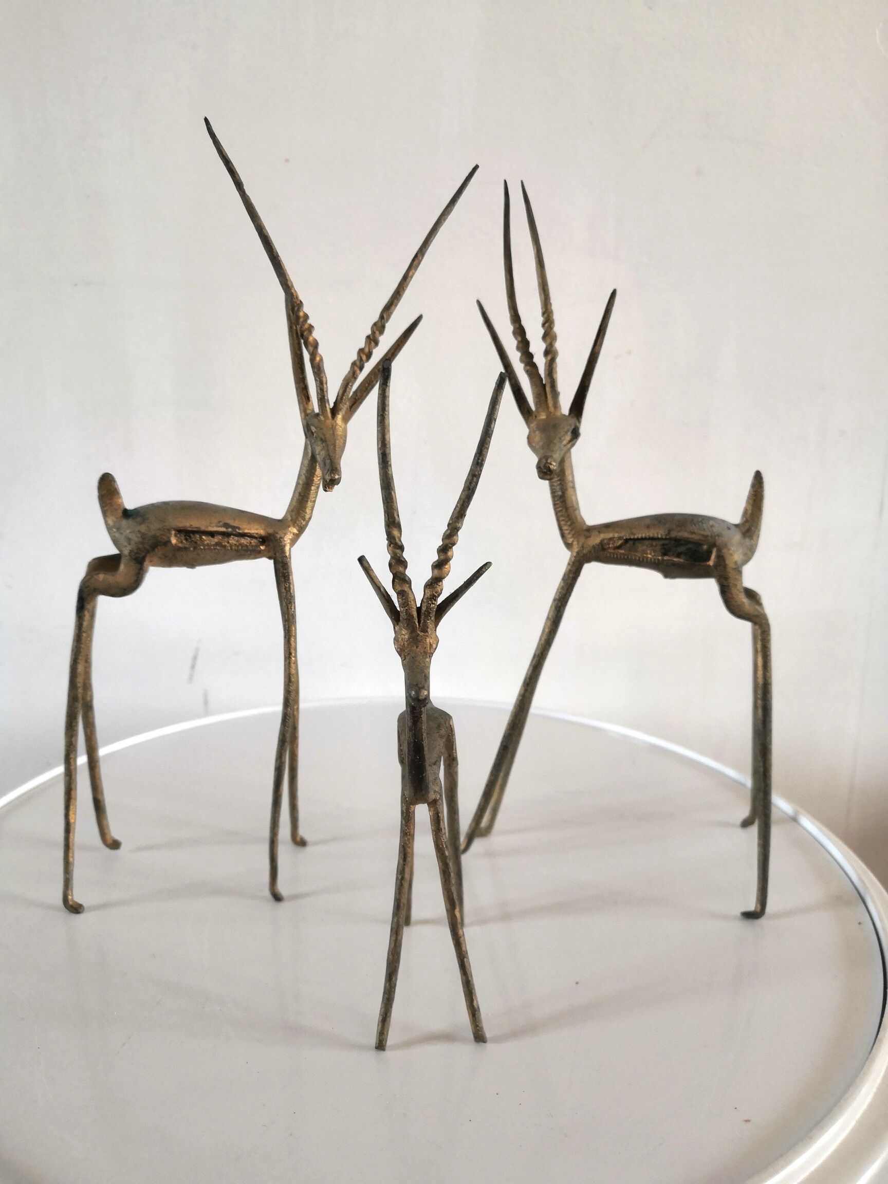 Figurines antilope en bronze vintage