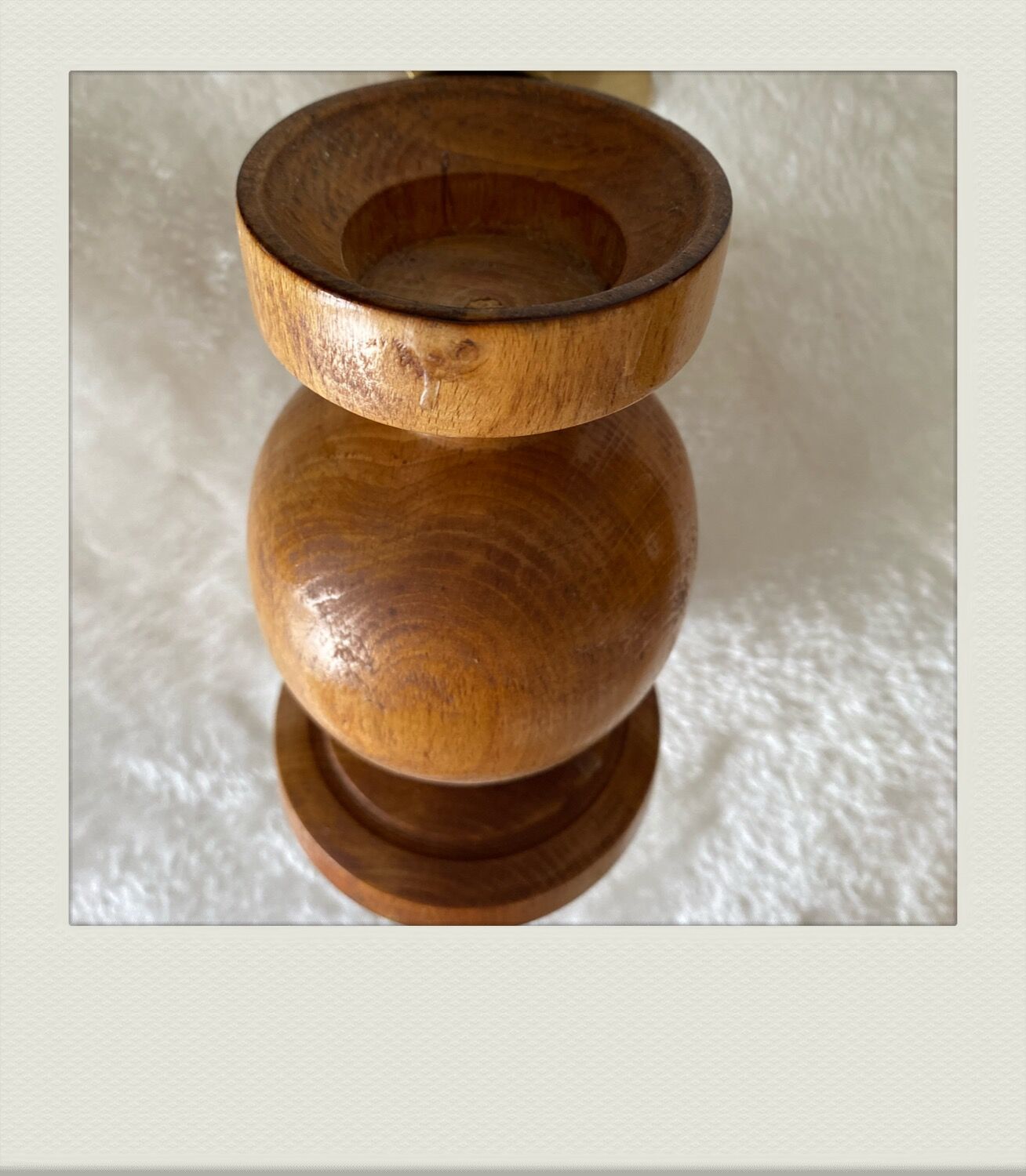 Solid wooden candlestick, all round
