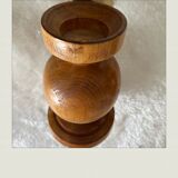 Solid wooden candlestick, all round