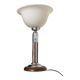 Lampe Art déco en métal chromé, palissandre et opaline