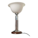 Lampe Art déco en métal chromé, palissandre et opaline