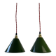 Set of 2 green conical workshop suspensions