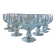 Vintage Biot-style bubbled stemmed glasses