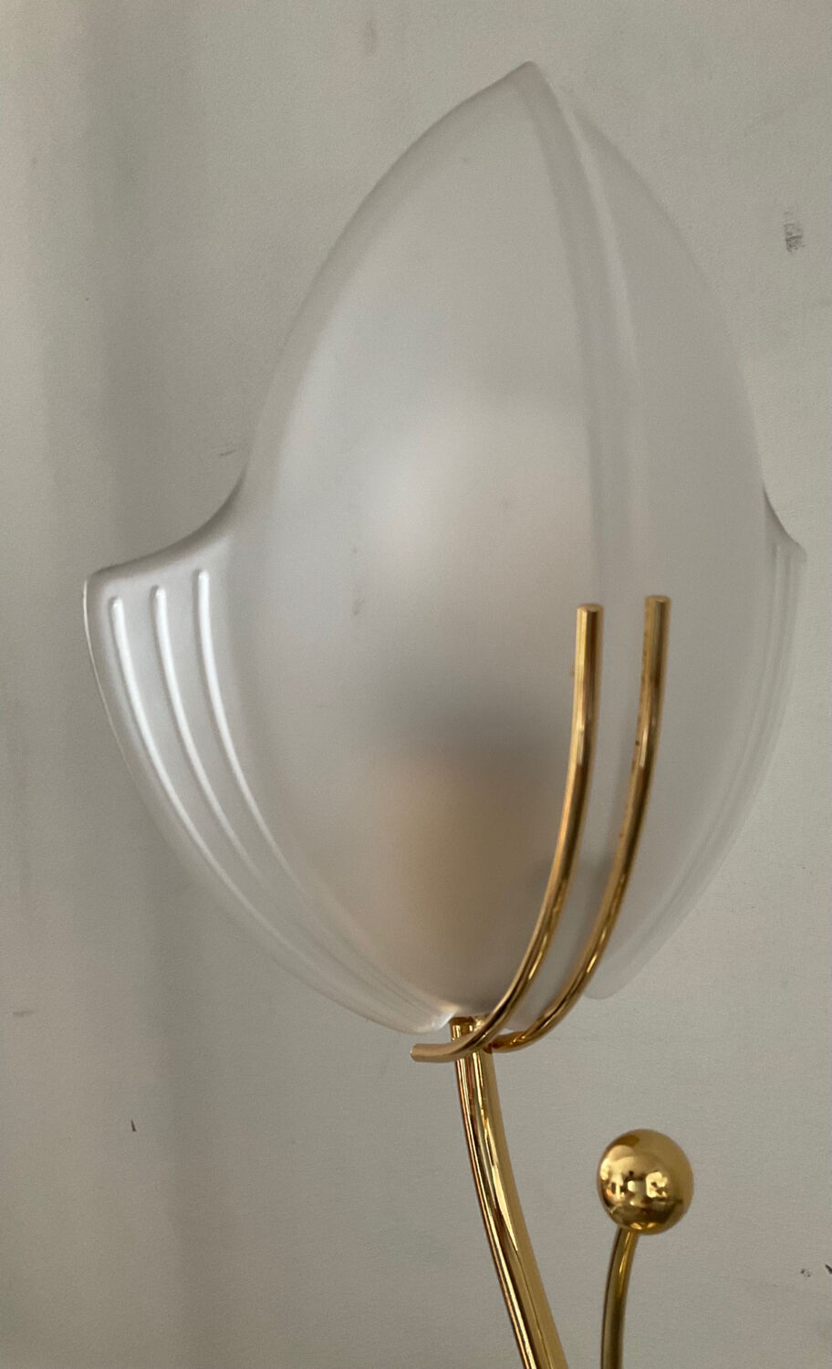 Vintage lamp in brass and frosted glass 70s-80s