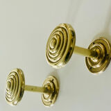 2 gold metal curtain tieback hooks