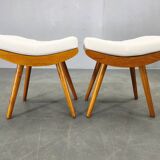 Pair of Mid-Century Maple Wood Stools, 1960, Czechoslovakia