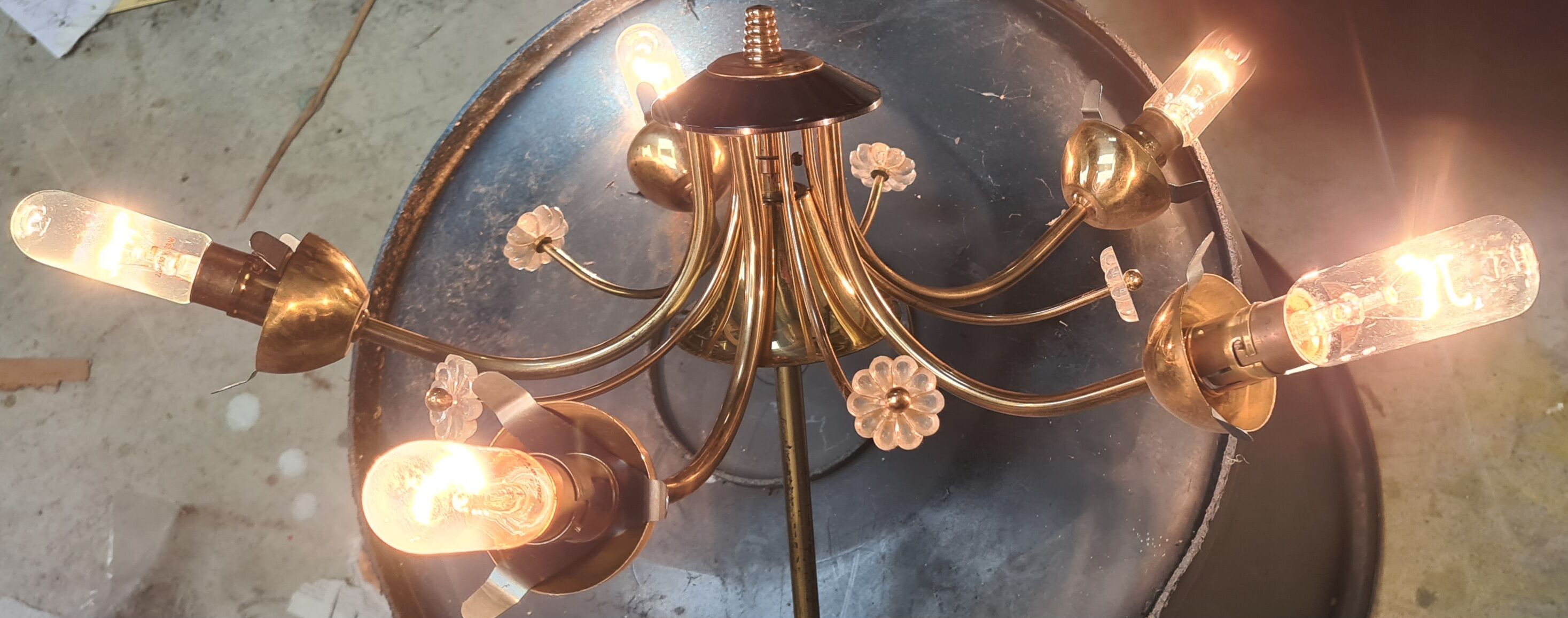 Ora chandelier 5 tulips, 1950s