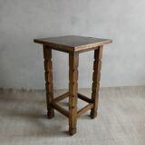 Wooden stool with carved legs, Folk Art