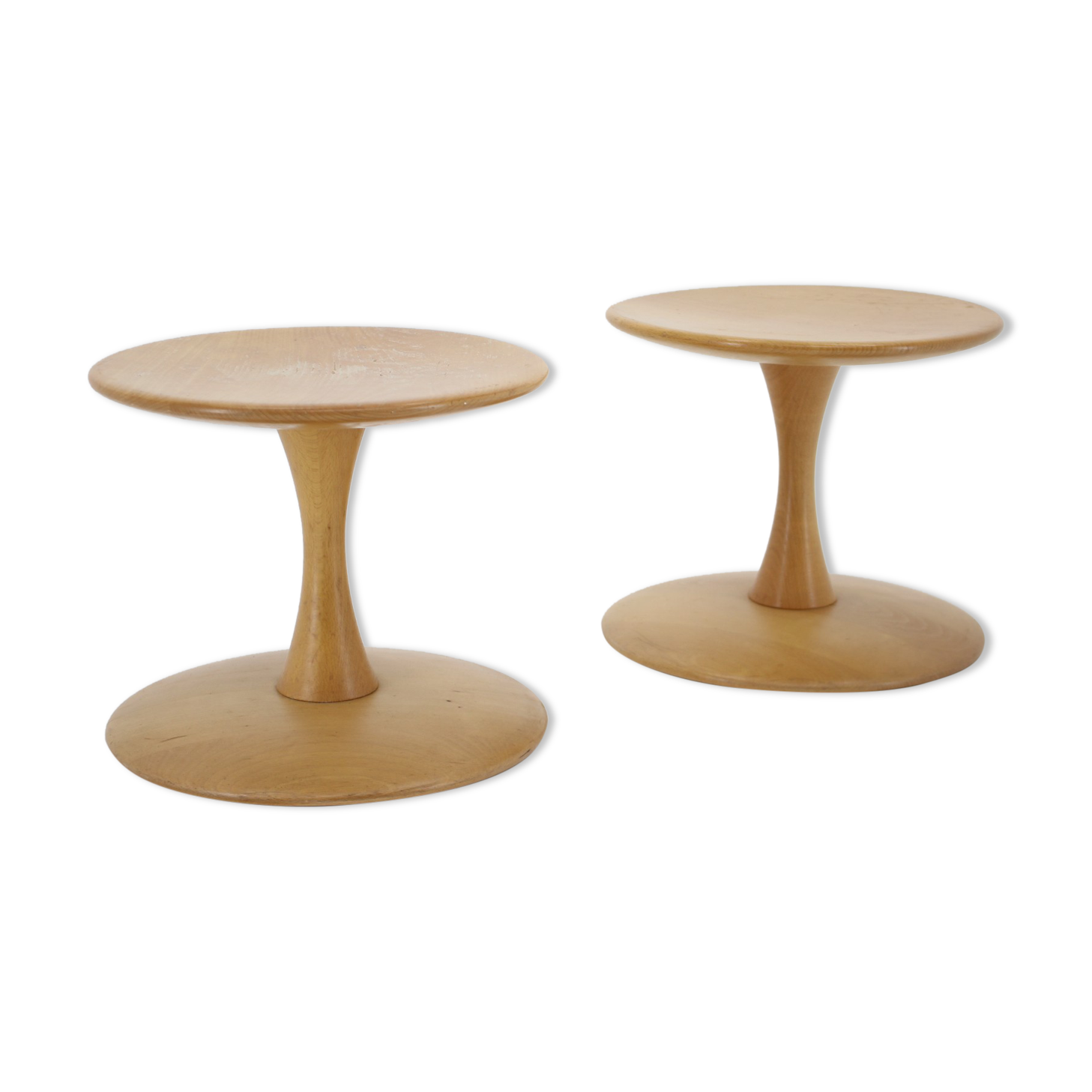 Pair of Nanna Ditzel Beech Stools by Kolds Savværk, Denmark 1960s