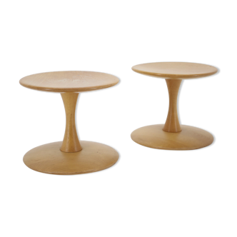 Pair of Nanna Ditzel Beech Stools by Kolds Savværk, Denmark 1960s