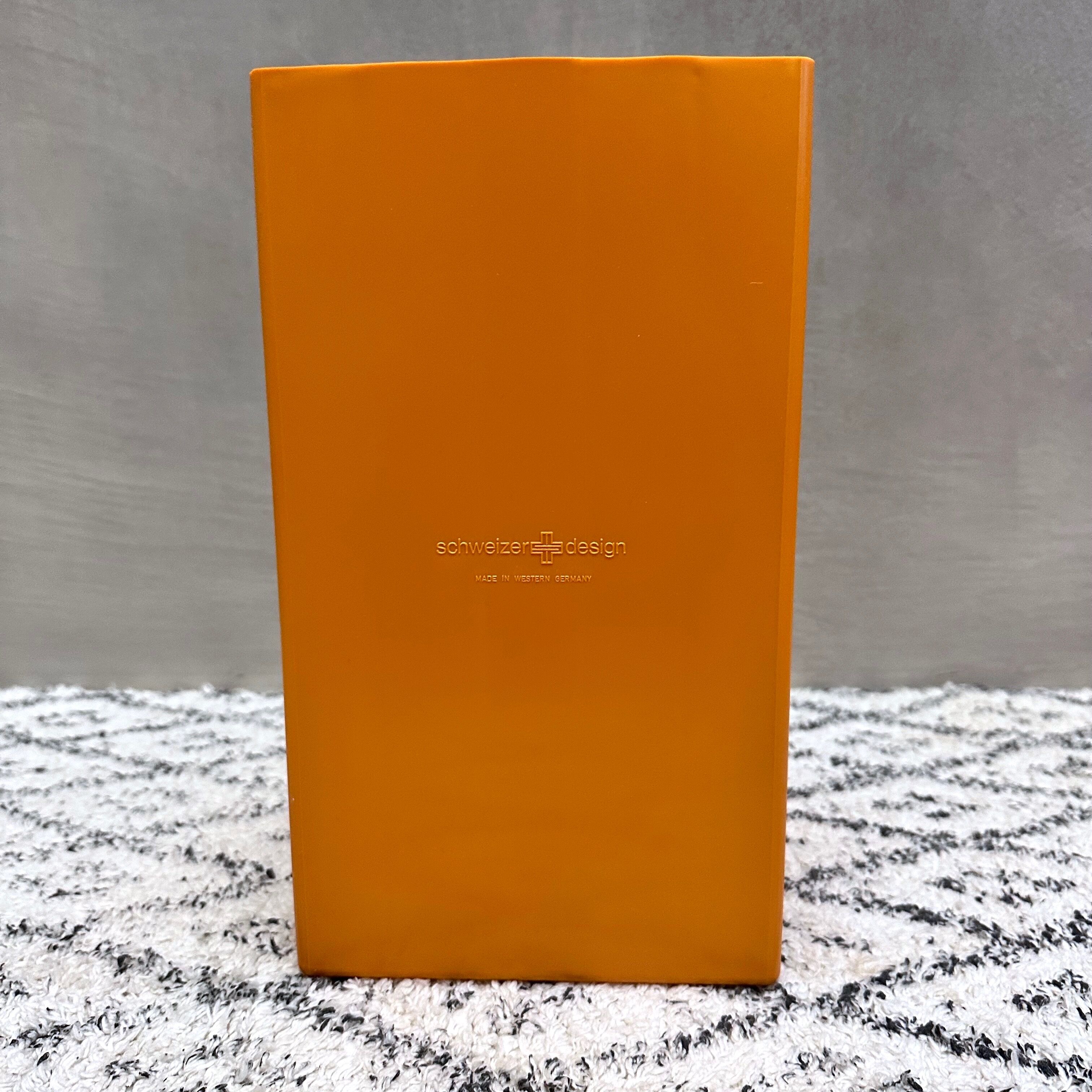 Vintage record stand Schweizer Design yellow, made in Germany