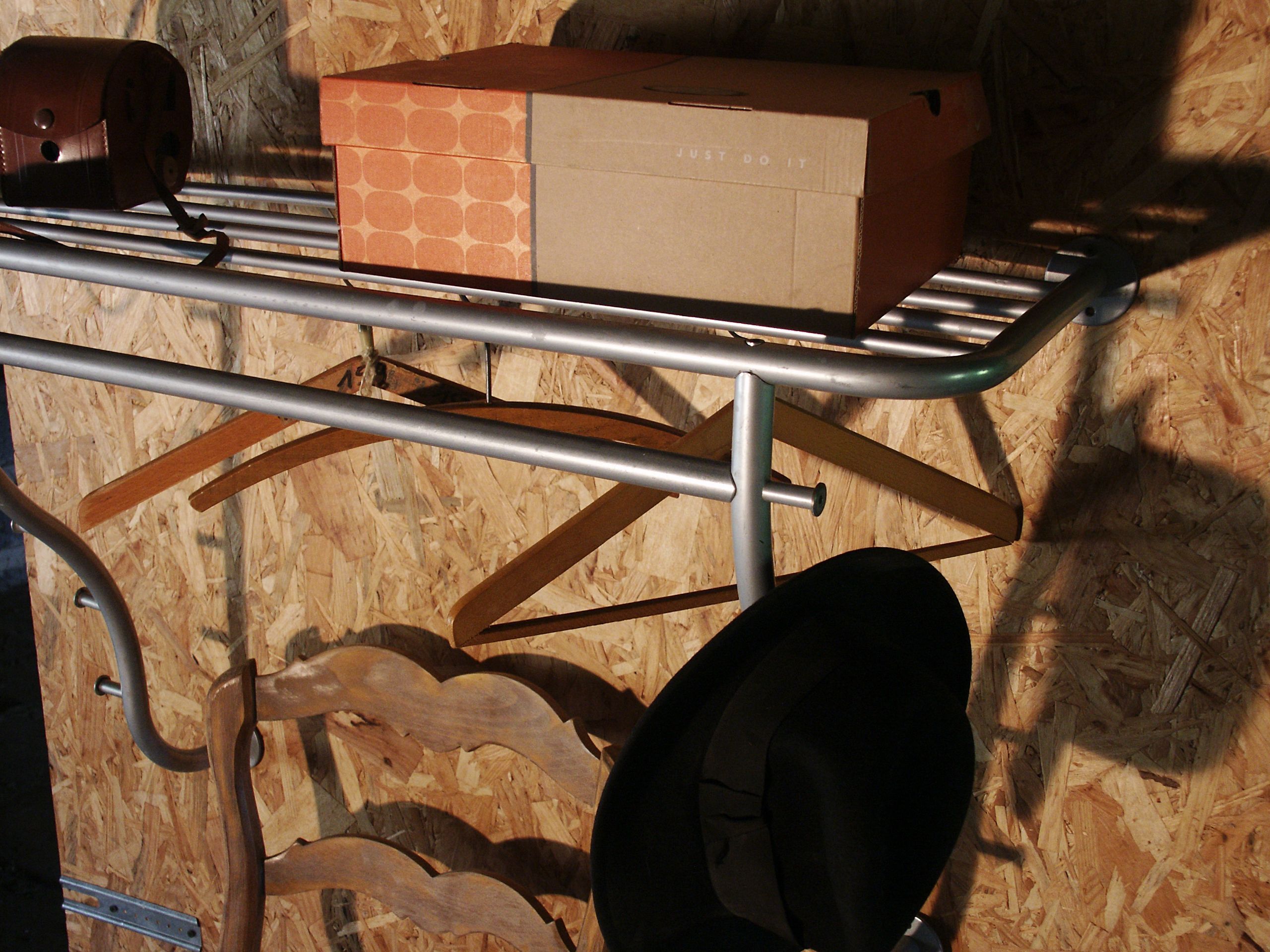 Grey metal coat rack