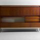 Minimalist backlit highboard in teak, Belgium 1960s