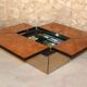 Table in elm magnifying glass by Paul Michel, 1970 Roche Bobois