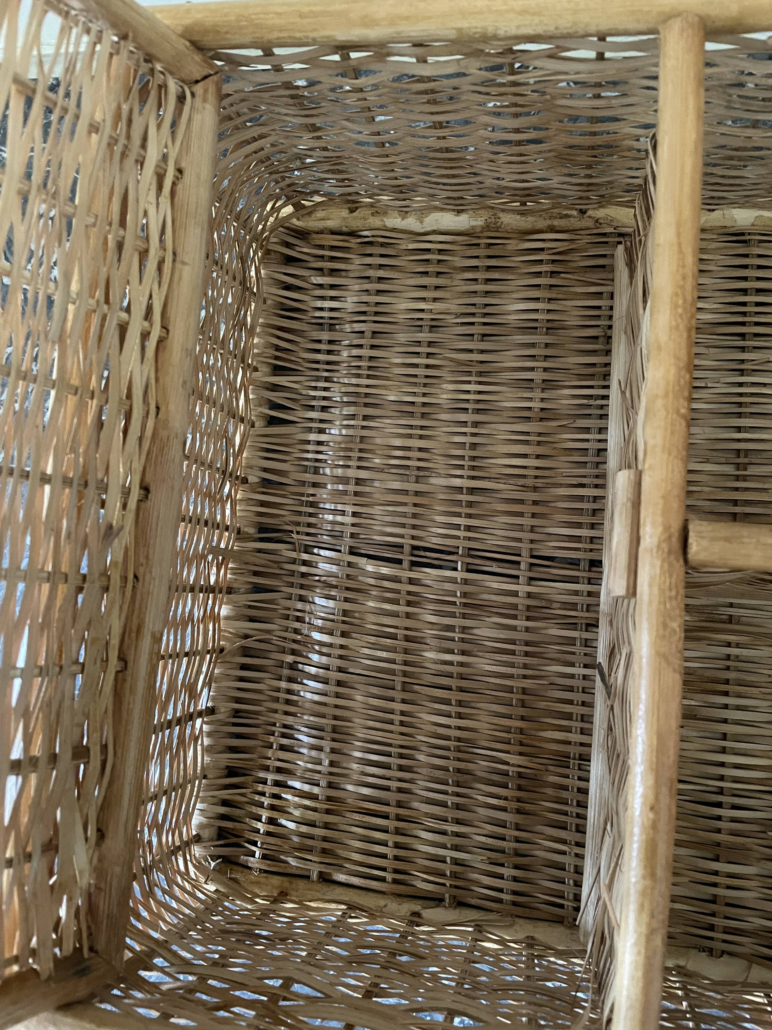 Bamboo and rattan shelf 2 doors