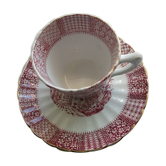 Cup and saucer Lunéville model Lace, in pink