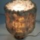 Bedside lamp and its vintage lampshade, Ceramic decoration Herbarium