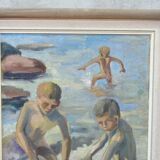 Henry Carlsson, Swedish Modern Composition, 1948, Oil on Canvas, Framed