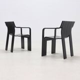 Set of 2 Strip Dining Chairs by Gijs Bakker for Castelijn 1970s