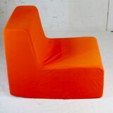 Armchair "space age" foam and orange jersey. Circa 1970