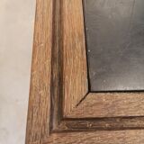 Old chemistry table in slate oak and copper