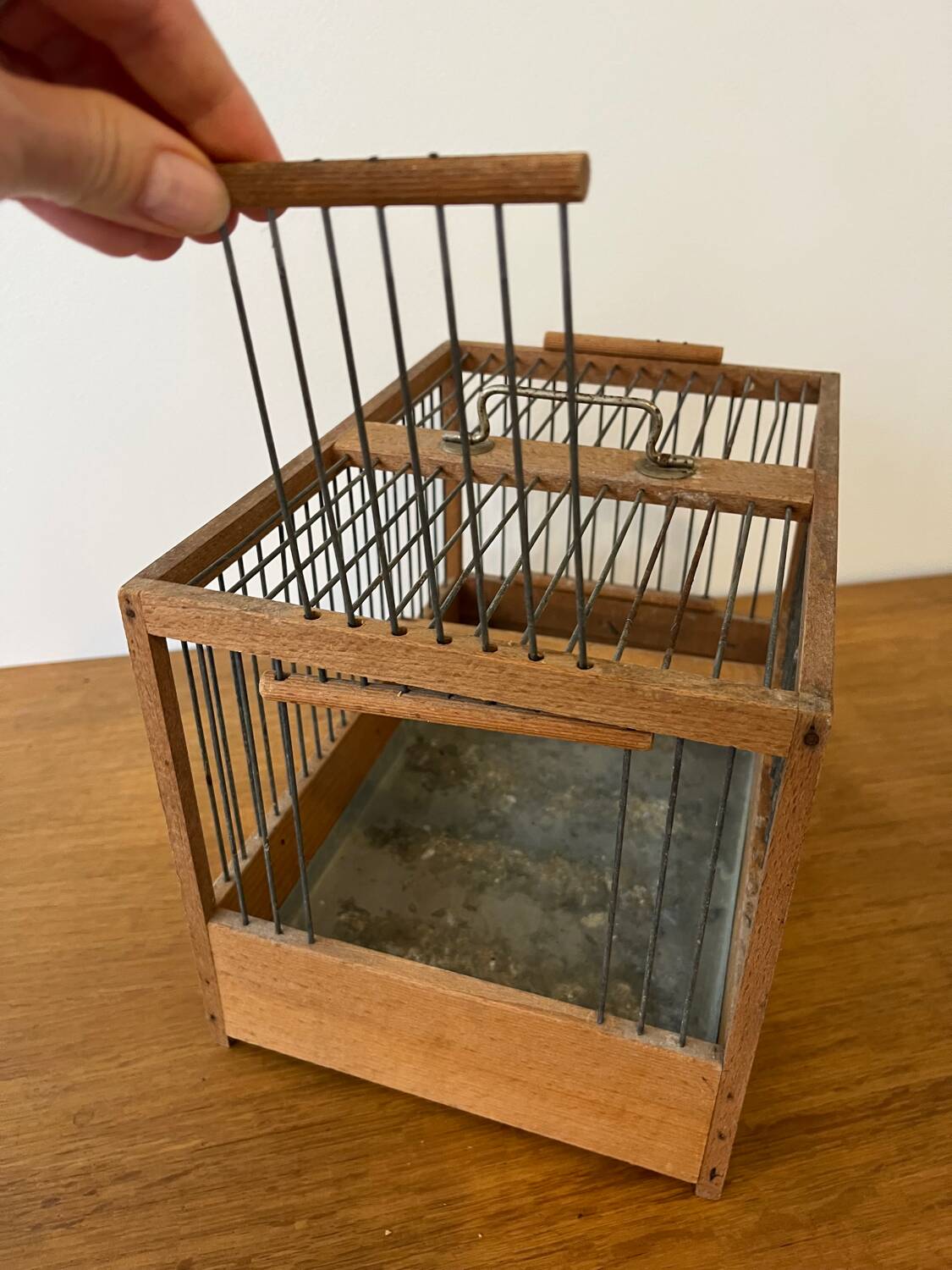 Antique wooden bird cage