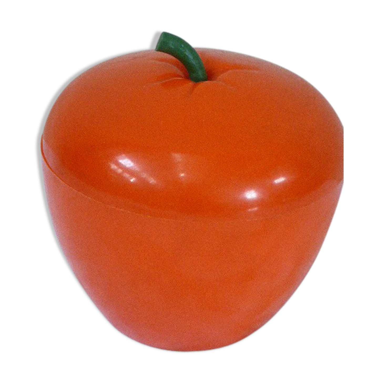 Orange apple, made in plastic ice bucket france, vintage 1970